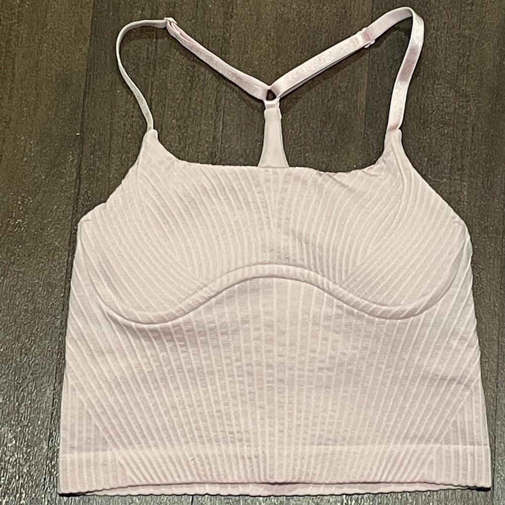 Lululemon Strappy Seamless Yoga Shelf Tank Top Flush Pink Sz 2 NWOT
